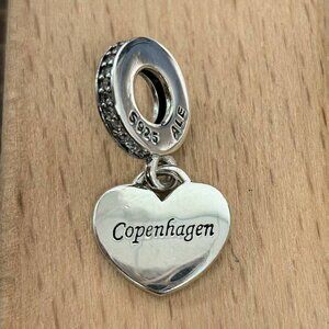 Pandora Copenhagen Heart Charm Pendant, S925 Silver Bracelets
